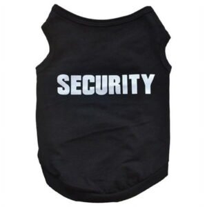 Pet Winter Clothes Puppy Dog Cat Vest T Shirt Coat Dress Sweater Apparel “SECURITY”, Black S