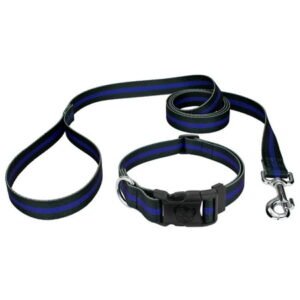 Country Brook Petz® Deluxe Thin Blue Line Dog Collar and Leash, Extra Large