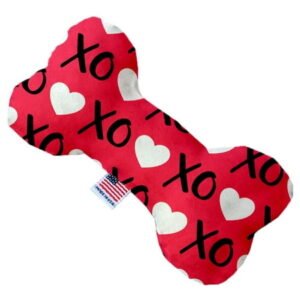 Valentine’s Day Pet Dog Plush Heart or Bone Toy, “Sweetheart Group” (Available in different sizes and 7 different patterns!)