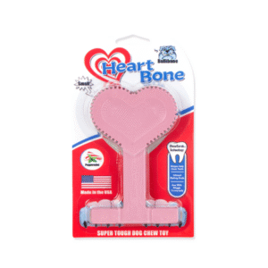 Bullibone Dog Chew Toys, Small Peppermint Heart Bone – Small Dogs and Aggressive Chewers