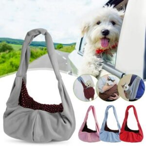 Dog and Cat Sling Carrier – Hands Free Reversible Pet Papoose Blue/Red/Gary/Pink Bag – Soft Pouch and Tote Design – Suitable for Puppy, Small Dogs, and Cats for Outdoor Travel