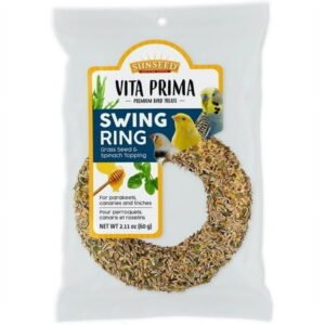 Vitakraft Vita Prima Sun Seed Swing Ring – Parakeet, Canary & Finch [Bird, Treats & Supplements] 2.1 oz