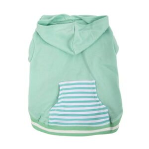 Vibrant Life Green Striped Pull over Pocket Pet Hoodie for Dogs, Small