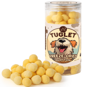 TUGLET Freeze Dried Cat and Dog Treats, Healthy Quail Egg Yolks Training Snacks Food Toppers, 8.8 oz
