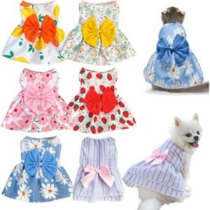 6 Pack Dog Clothes for Small Dogs Boy and Girl, Soft and Breathable Puppy Kitten Dog Shirts with Letters for Pet Dogs Cats, Summer Dog T-Shirts Apparel Sleeveless Vests for Chihuahua Yorkies