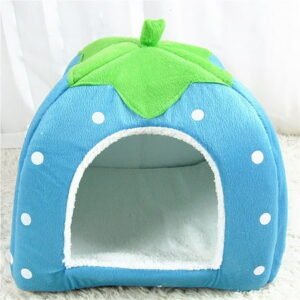 GBSELL Outdoor Dog House Winter Indoor House House Padded House Folding Yurt Strawberry Tent Cozy Cave Dog Bed