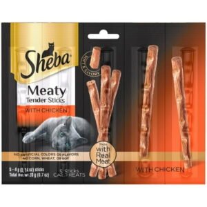 Sheba Meaty Tender Sticks With Chicken Cat Treats, 0.7 Oz (5 Treats) (Pack of 6)