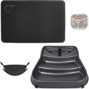 Litter-Robot 3 Accessory Kit by Whisker – Includes LitterTrap Mat, Grey Ramp, Fence, OdorTrap Pod + 1 Pack, for Use with Litter-Robot 3, The Automatic, Self-Cleaning Cat Litter Box