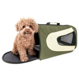 Pet Life ® Sporty Mesh Airline Approved Zippered Folding Collapsible Travel Pet Dog Carrier