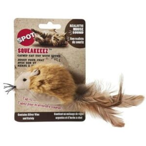 Spot Squeakeeez Mouse Cat Toy Assorted Colors – 1 count