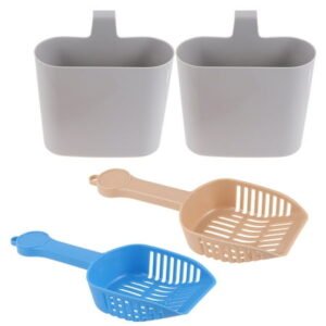WORGEOUS 2 Pcs Cat Cleaning Accessories Sifting Litter Tray with Hood Pet