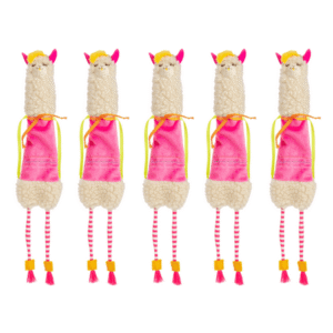 SmartyKat Leggy Llama Crinkly Catnip Toy for Indoor Cats & Kittens, Featuring Soft Fleece & Crinkle Sounds, Encourages Exercise, 5-Pack