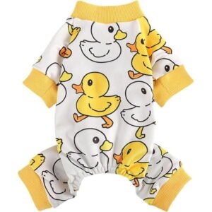 Dog Pajamas for Small Dogs Yellow Duck Soft Stretchy Dog Pjs Onesie Dog Clothes for Small Dogs Girl Pet Apparel