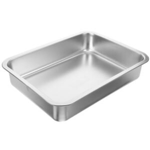 UPKOCH Stainless Steel Cat Litter Box Cardboard Accessories 36.00X27.00X7.00CM Silver Baby