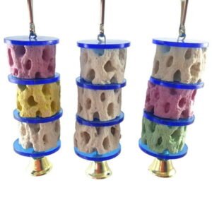 CHOMOEN Bird Calcium Teeth Grinding Chew Treats Toy for Parrot Parakeet Cockatiel Conure Gerbil Rat Mouse Chinchilla (Random Color)