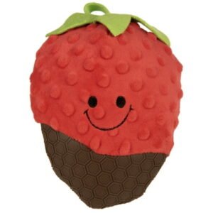 TrustyPup Tough ‘N Fun Cocoa Berry Squeaky TPR & Plush Durable Dog Toy, Red Large
