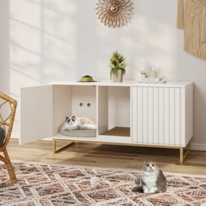 Veanerwood Cat Litter Box Enclosure for 2 Cats