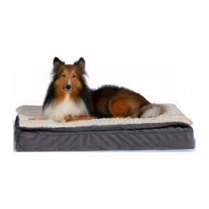 STAY Dolly Dog Bed, Medium Dog, Memory Foam Top Pet Bed, Machine Washable, Size 27″x36″x5″, Color Gray