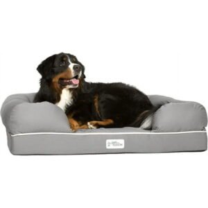PetFusion Ultimate Dog Bed, Orthopedic Memory Foam, Medium Firmness Pillow, Waterproof Liner, YKK Zippers, Breathable 35% Cotton Cover, 1yr. Warranty,Slate Grey, X-Large (44×34″)