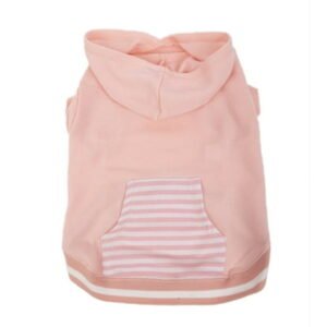 Vibrant Life Polyester Striped Dog and Cat Hoodie, Pink, Medium