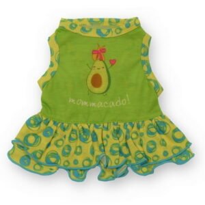 Vibrant Life Polyester Mommacado! Swirls Dog Dress, Green, XXS
