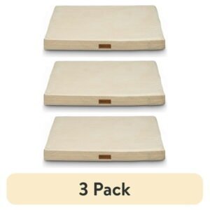 (3 pack) Vibrant Life Orthopedic Dog Bed, XL, Tan 41″ x 31″