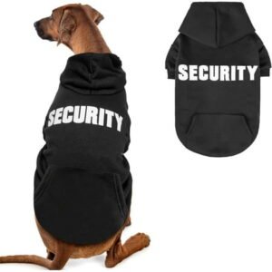 Security Dog Hoodie- Dog Sweatshirt with Leash Hole and Pocket, Warm Fleece Clothes for Winter Cold Weather, Pet Apparel, Dog Costume for Small Medium Large Dog