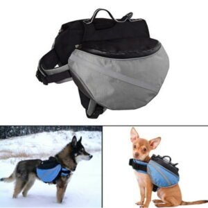 SPRING PARK Dog Backpack for Hiking Compact Dog Saddlebag for Dogs. Adjustable Harness, Comfortable Fit-Perfect Dog Carrier Backpack with Zipper Pockets for Outdoor Activities