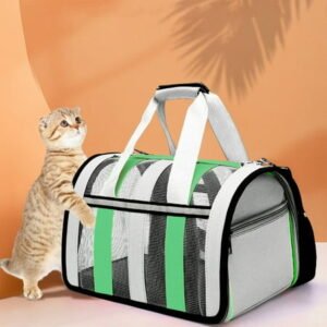 Ikohbadg Cat, Dog Carrier for Small Medium Cats Puppies up to 15 Lbs, TSA Airline Approved Carrier Soft Sided, Collapsible Travel Puppy Carrier – Green