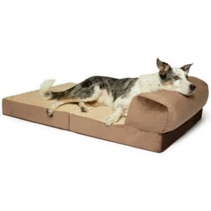 Precious Tails Orthopedic Foam Foldable Chaise Dog Mattress Bed