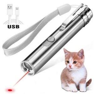 Limei 2 Pack Cat Toys, Red Dot Cat Toy for Indoor Cats Dogs, LED Light Pointer Interactive Cat Toys, USB Recharge Kitten Dog Laser Pen Toy, 3 Switchable Patterns Pet Light Toy