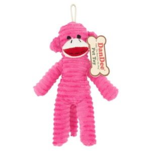 Dan Dee Collector’s Choice Plush Corduroy Squeaky Sock Monkey Pet Toy