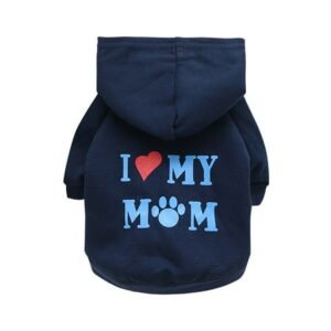 Cotton Fashion Hoodie, Soft, Cute, Small Dog Apparel, Blue, XS