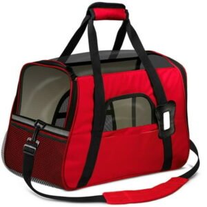 Pet Carrier for Large Small Cats Dogs up to 15 Lbs, Small Dog Carrier Soft Sided, Collapsible Travel Puppy Carrier, Red