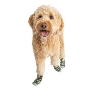 Justice Pet Camo Printed Dog Socks, Green Camo, Medium/Large