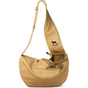 Noah & Paw Dog Sling Carrier for Small Medium Dogs & Puppies, Dog Carrier with Adjustable Padded Strap, Premium Leather, Insulated with Soft Breathable Fur, 3x Safety Feature, Machine Washable