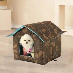 Ampiyan Winter House with Self Warming Pad-Outdoor Weather-proof Heat Insulated Shelter Enclosure for Cats Dogs Rabbits- Portable Tent for Feral Pet Supplies