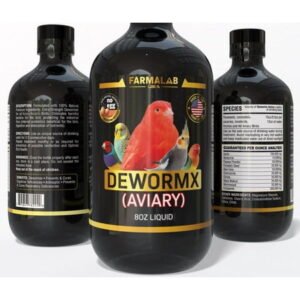 DEWORMX Liquid Extra Strength 8oz Budgies, Parakeet, Finches, Lovebirds Small Caged Birds para periquitos, cacatillos, cotorras, Canarios, guacamayos, Quakers y Aves (Birds 8oz) Us Made, 100% Natural