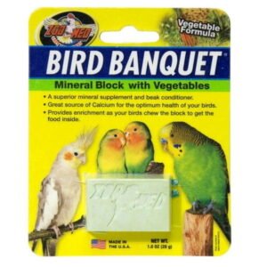 Zoo Med Labs Supplement Bird Banquet Mineral Block Veggie Formula Small Calcium