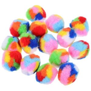20pcs Cute Rainbow Yarn Puff Balls Toy for Cats Funny Kitten Fuzzy Balls