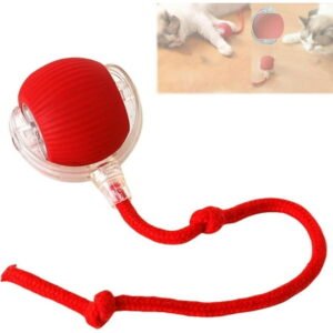 Friday Deals 2024 Black 2025 New Interactive Cat Toys Balls,Automatic Moving Cat Balls, Cat Toys for Bored Indoor Cats（Red）