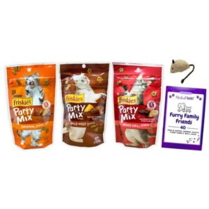 Friskies Party Mix Cat Treats 3 Flavor Variety – (1) Each: Original, Wild West (Beef, Liver, Cheddar), Mixed Grill (2.1 Ounces) MerlinsMart Zine | Catnip Toy