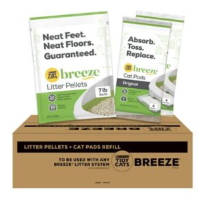 Purina Tidy Cats Breeze Non Clumping Cat Litter Pellets, Low Dust, Odor Control, (8) 7 lb. Pouch