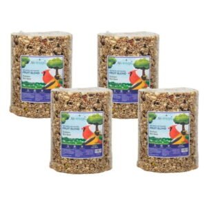 JCs Wildlife No Mess, No Waste Fruit Blend Premium Bird Seed Large Cylinder, 3.75 lb (4)