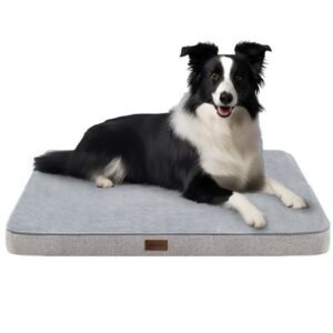 Deconovo Light Gray Dog Bed – Waterproof & Machine Washable Pet Bed for Large Dogs, 44x32x3