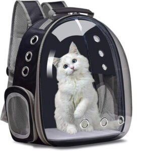 LMBKK Cat Carrier Backpack, Small Dog Bubble Bag for Small Dogs, Space Pet Carrier Dog Hiking Backpack Airline Approved Travel Carrier – Black