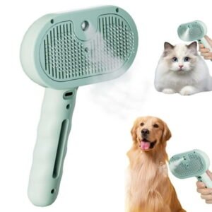 Labrador Charm Steam Brush, Pet Water Steam Spray Grooming Comb, 3 In 1 Dog Steam Brush, Steam Dog Brush For Shedding, Labrador Charm Brush With Water, Dog Spa Brush For Fur Removal (Green)