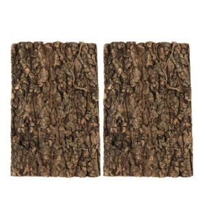 MRLESS 2Pcs Tree Bark Terrarium Background Reptile Tank Supplies for Lizard and Gecko Climbing Reptile Bark Decor for Home or Office for Spider