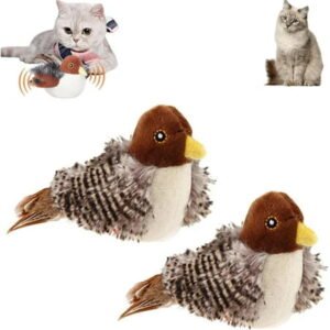 Celery Pets Cat Toy, Simulated Chirping Bird Cat Toy, Celery Pets Chirping Bird, Celerypets Interactive Electronic Cats Toy, Rechargeable Flapping Bird Sparrow Toys, Automatic Bird Toy Squeaky