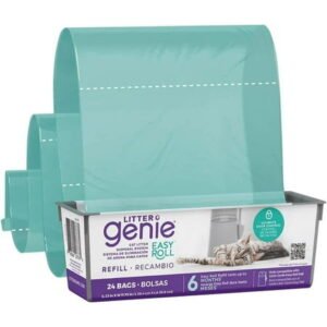 Litter Genie Easy Roll Refill, Cat Litter Disposal System, Ultimate Odor Control, 1 Refill, 24 bags